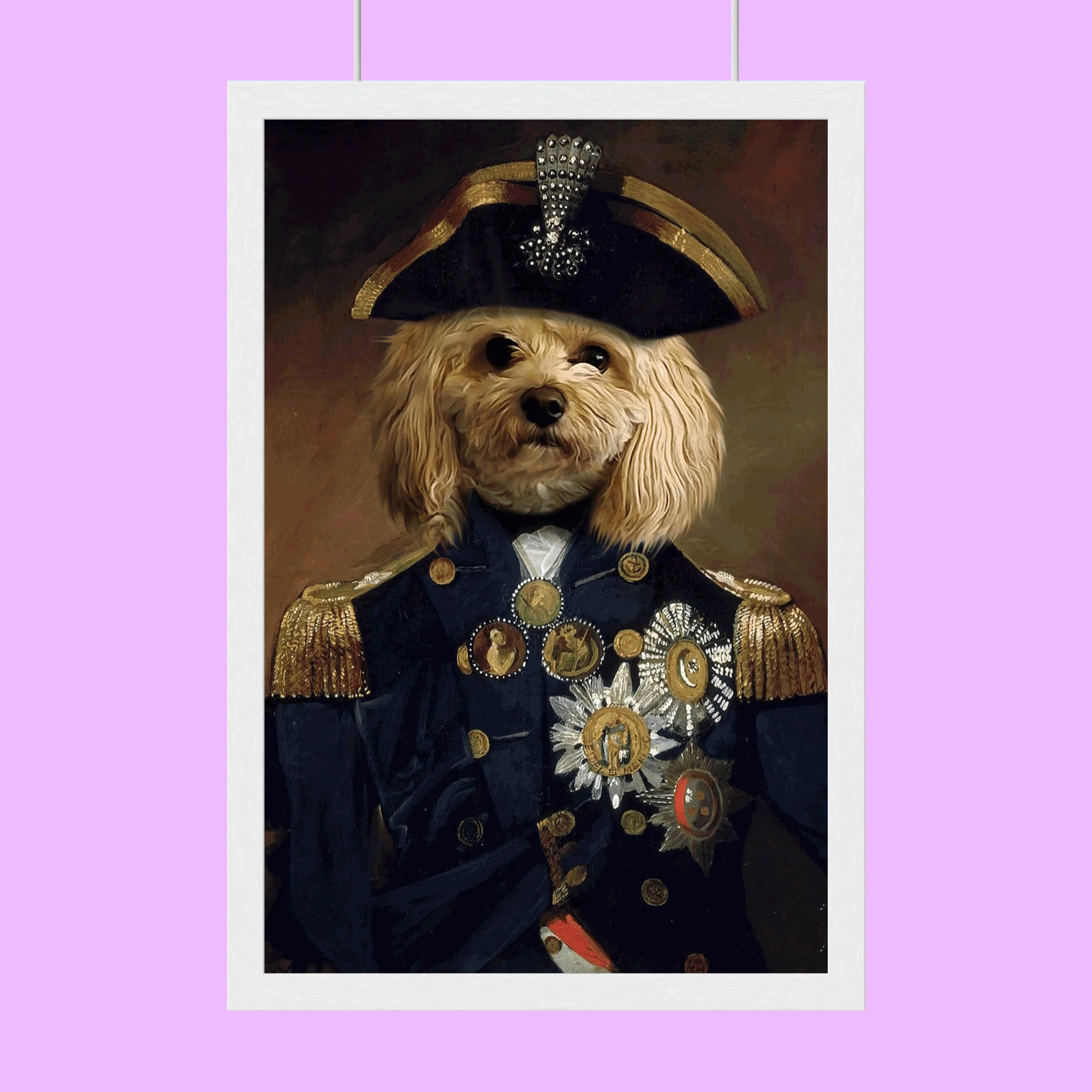 Lord Nelson Regal Pet Portrait  Custom Historical Pet Art